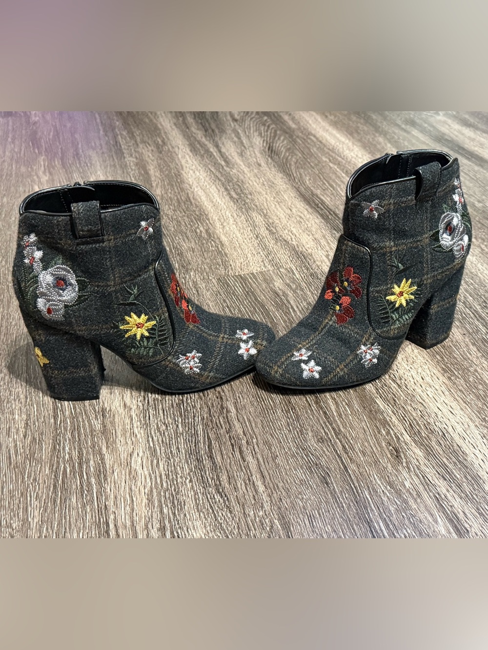 Embroidered Ankle Booties 7.5